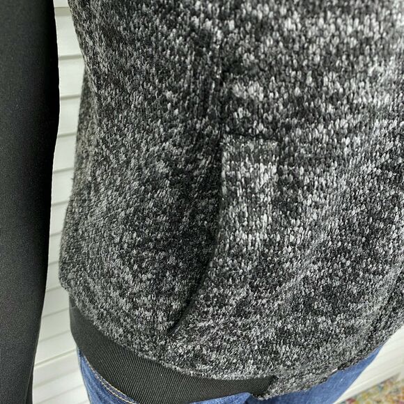 Bebe Sport Black Knit Jacket Scuba Sleeves Logo Patch Womens Size M Olympics '17 - Picture 4 of 8